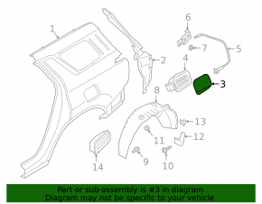 Fuel filler door for the Hyundai Palisade 20-25
