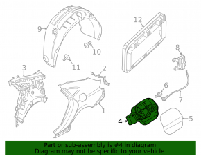 Hyundai Sonata 20-22 Fuel Filler Door Housing