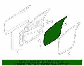Front right door seal Hyundai Elantra 21-23