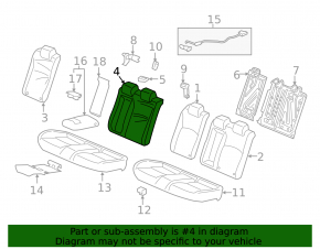 Rear row of seats 2nd row Honda Civic X FC 16-21 4d cloth black, 3 parts, for dry cleaning