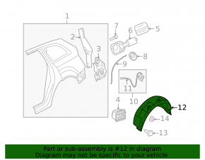 Rear right mudguard Audi Q5 8R 09-17