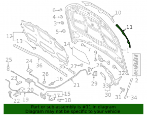 Hood seal right Audi A5 F5 17-