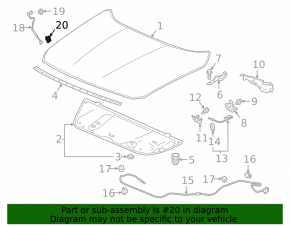 Honda Accord 18-22 Hood Support Stick Latch