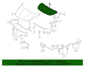 Mazda CX-7 06-12 Hood Insulation
