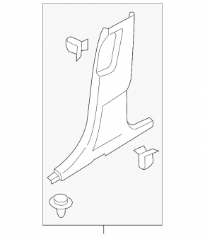 Center pillar trim lower right Lincoln MKX 16-18 brown