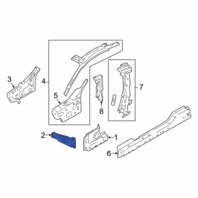 Front strut bracket right Ford Mustang mk6 15- 2.3T