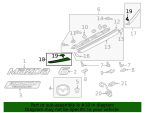 Trunk lid molding left Mazda 6 13-17