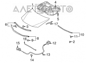 Right hood hinge Mazda6 03-08