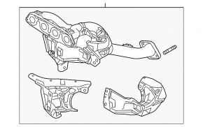 Exhaust manifold with catalytic converter Mazda 3 14-16 BM