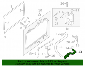 Lower cooling hose for Nissan Pathfinder 13-16