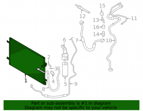 Air conditioning condenser radiator Audi A6 04-11 3.0, 3.2, 4.2
