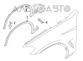Front left fender arch trim for BMW X3 G01 18-24, structure, scratches