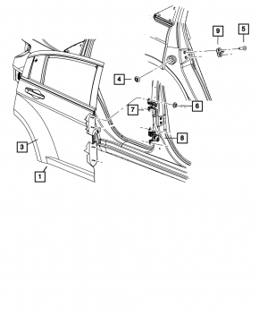 Door hinge lower front right Chrysler 200 11-14