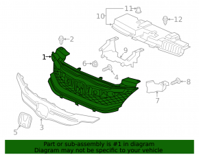 Radiator grille Honda Accord 16-17 2d