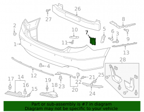Rear Bumper Absorber Left Honda Accord 23-