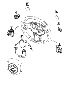 Left steering wheel controls for Jeep Compass 22-25
