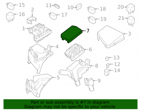 Right underhood fuse box cover Subaru Outback 20-