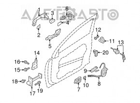 Plug outer handle front right Hyundai Sonata 11-15 chrome