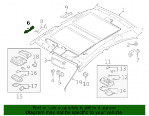 Front right ceiling handle for Hyundai Sonata 11-15 gray