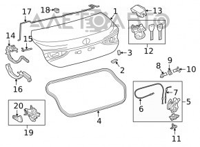 Trunk lid actuator Lexus ES250 ES300h ES350 23-