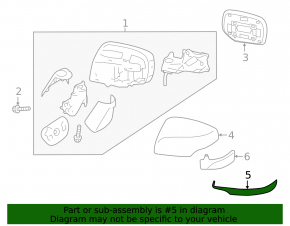 Lower side mirror cover left Subaru Legacy 15-19