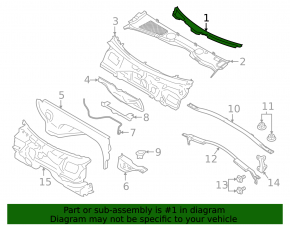 Windscreen wiper grille plastic rear Porsche Macan 15-