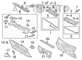 Right wiper grille seal Mazda 3 14-18 BM