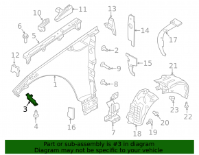 Front right fender mount for Land Rover Discovery 17-23