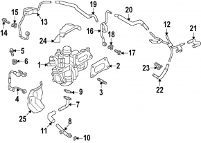 Infiniti QX50 19-25 Turbo Oil Return Lines, 3 Parts