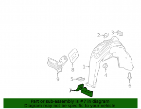 Mudguard rear left Chevrolet Volt 16-