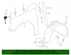 Chevrolet Malibu Front Left Fender Bracket 16-