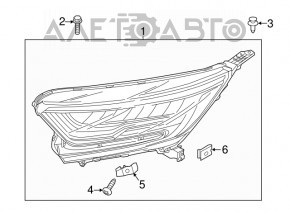 Front right headlight Honda CRV 20-22 LED, Touring