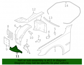 Front right mudguard lower part BMW 7 F01 11-15 M package