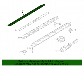 Right side step sill trim for BMW X7 G07 19-25, black with chrome