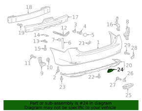 Right rear bumper tow hook cap for Lexus GS350 13-15