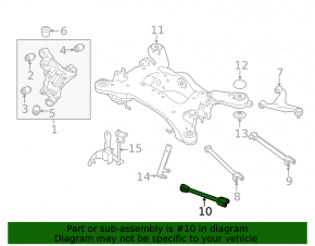 Lower rear left transverse control arm for Infiniti Q50 14-20