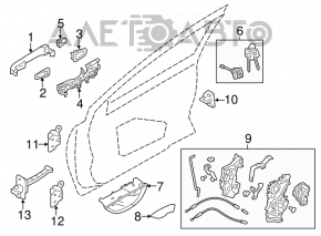 Front left door lock Subaru Impreza 17-19 keyless