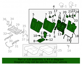 Rear row of seats 2nd row left Mitsubishi Eclipse Cross 18-20 cloth, black