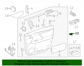 Lexus RX350 RX450h 16-22 Inner Front Left Door Handle Cover