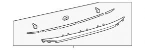 Trunk lid molding Lexus ES300h ES350 15-18 for camera