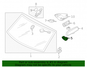Interior mirror cover VW Touareg 11-17 black