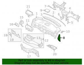 Left side panel trim for Hyundai Tucson 19-21, black