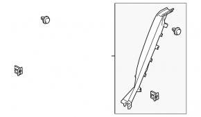Hyundai Ioniq 18-22 PHEV black lower left rear pillar trim