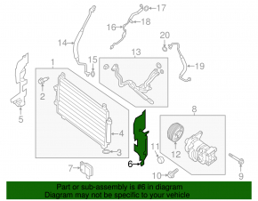 Radiator deflector left Infiniti QX60 16-20 rest