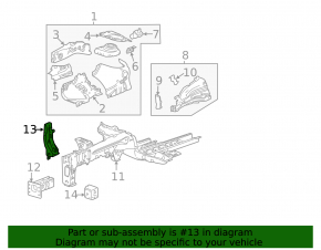 TV bracket right Buick Encore 13-19