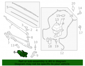 Windscreen wiper motor trapezoid Kia Niro 17-22