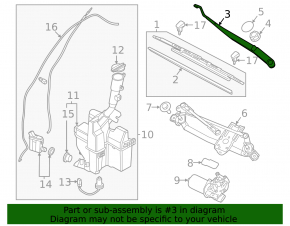 Right wiper arm for Kia Sportage 23-26