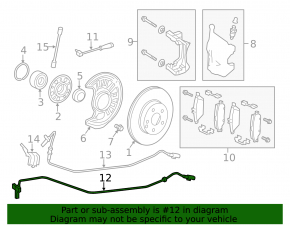 Brake pad wear sensor front right Mercedes CLA 14-19