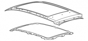 Metal roof Lincoln MKX 16-18 panorama, sawed off