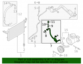 Air conditioning tube condenser-compressor Ford Flex 13-19